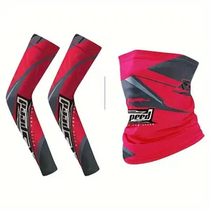 3pcs Set: 1 Pair of Summer Cooling Arm Sleeves & 1 Sun Shield Face Cover, Outdoor Driving Arm Sleeves, Fishing, Cycling Arm Covers