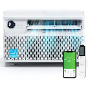 ROVSUN 8000/10000/12000 BTU Inverter Window Air Conditioner with WiFi, Energy-Star Window AC Unit with Remote & App Control, Ultra Quiet Design & Easy Install Kit, Work with Alexa/Google Assistant, 115V/60Hz