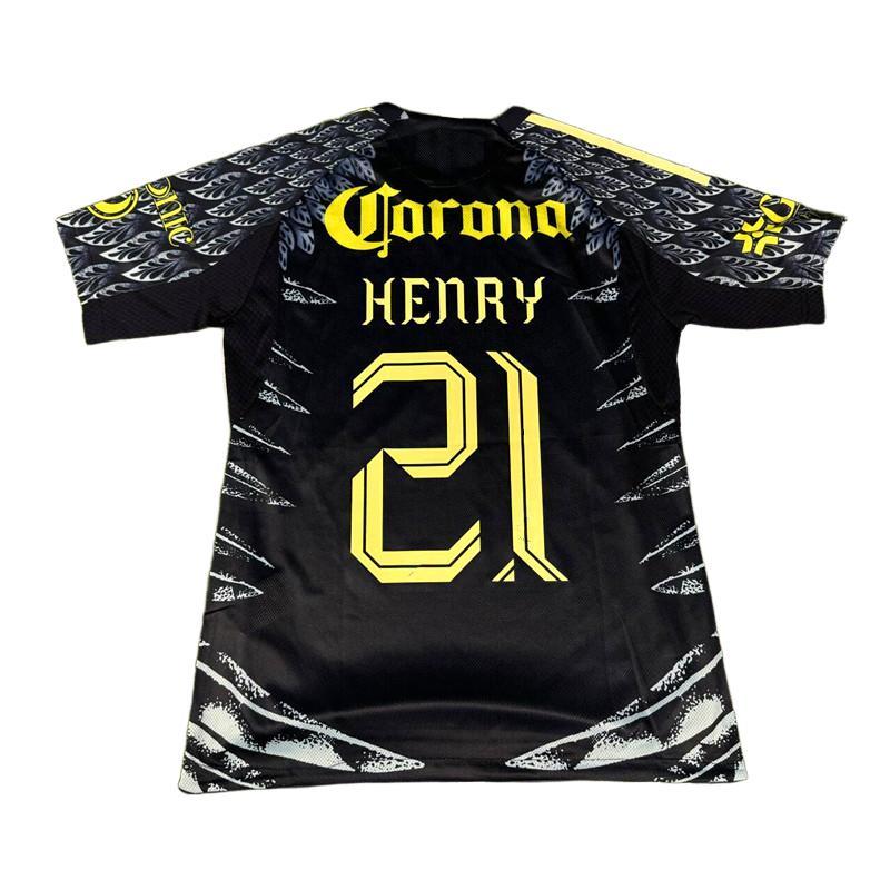 2526 Club America Away Blue Vintage Short Sleeve Top No.21 Henry Football Soccer Jerseys short-sleeve football jersey
