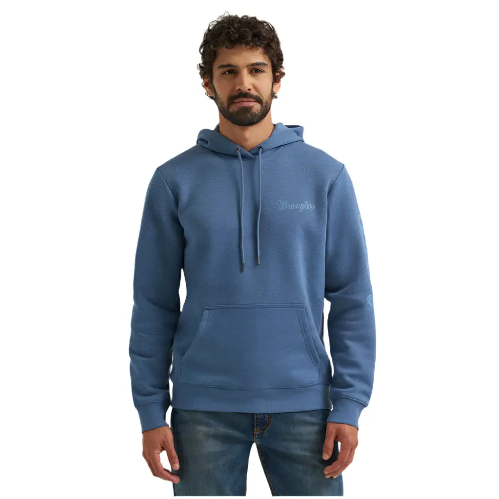 112365693 Wrangler Men's Regular Fit Graphic Hoodie - Dark Denim