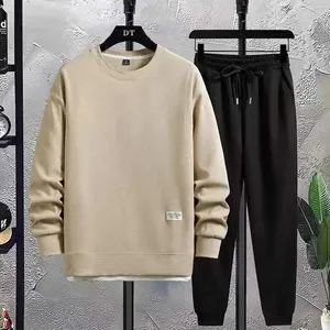 Sports Long Sleeves Leggings Round Neck Man Pants Sets Two Piece New In Sweatshirts For Sport Suit Men Waffle Luxe Mens Romper