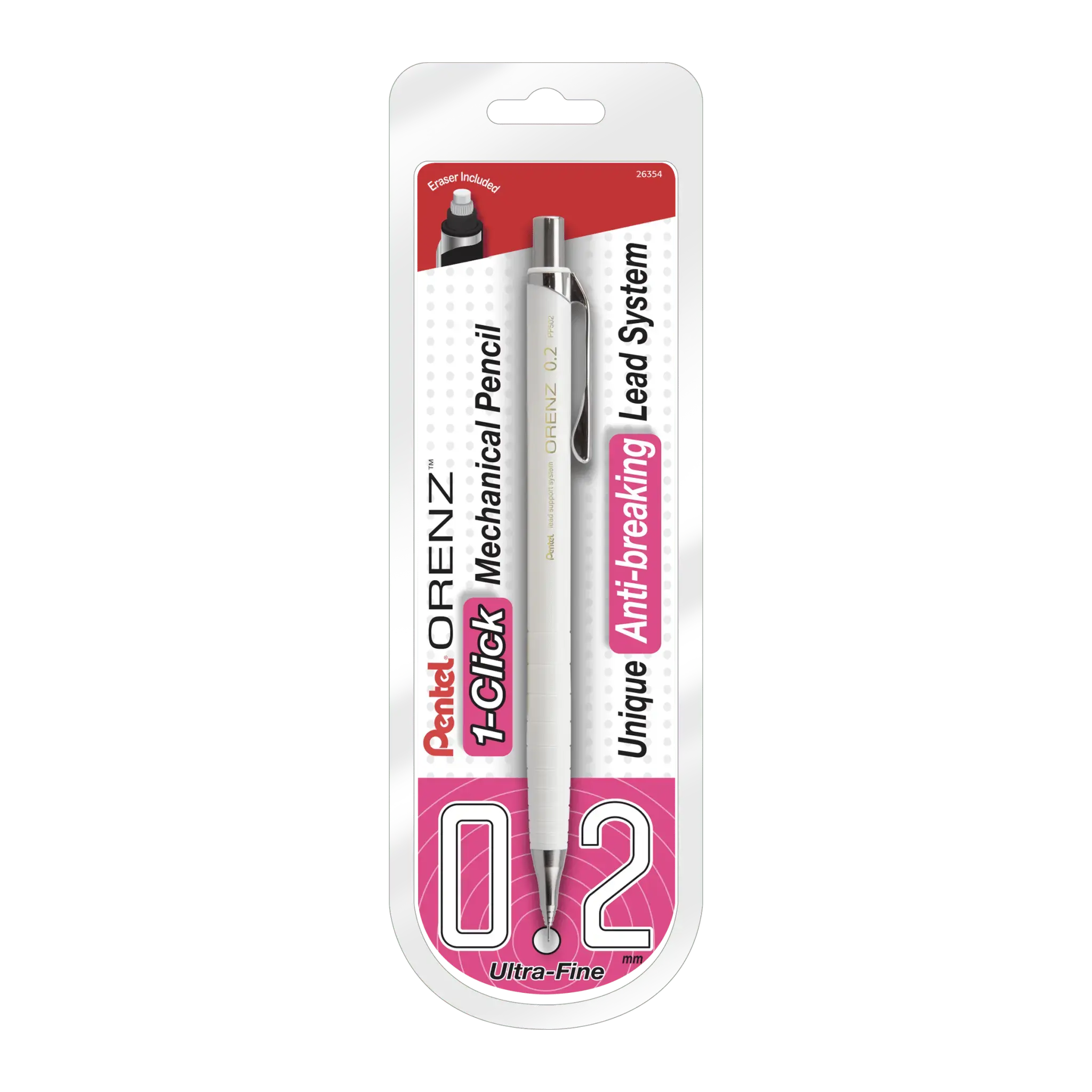 Orenz 1-Click Mechanical Pencil with Eraser, Stationery Office Supplies, Writing & Correction Tool for Office Use
