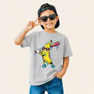 Banana Baseball Shirt Funny – Dripping Ice Cream Cartoon Tee for Boys, Girls & Youth, Cool Sports Meme T-Shirt