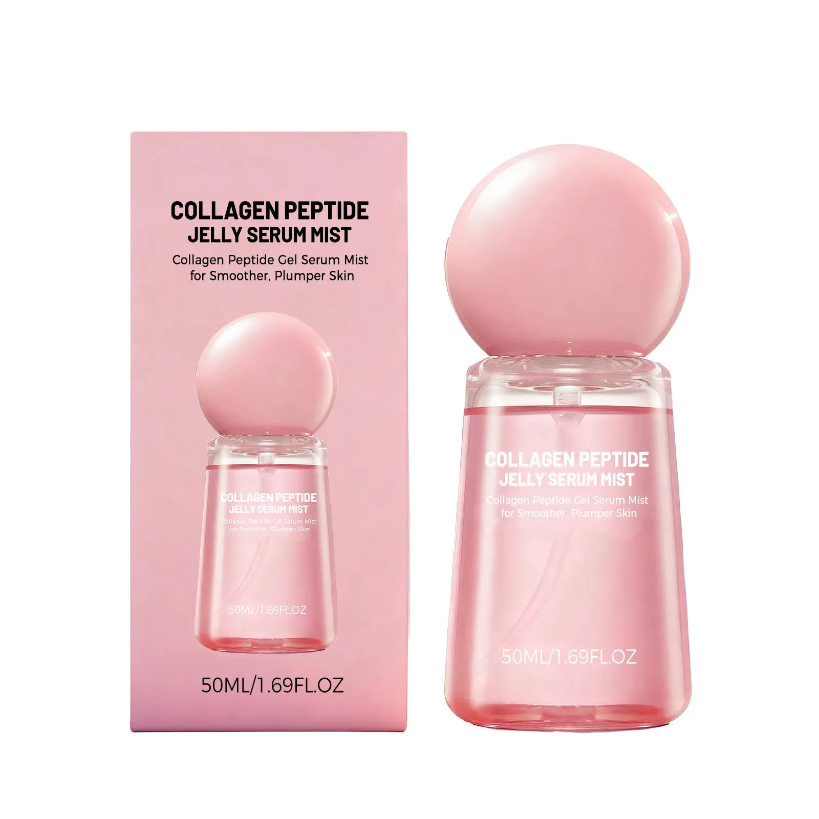 Collagen Peptide Jelly Serum Mist 50ml Hydrating Face Spray for Plumper Smoother Skin Portable Moisturizing Mist