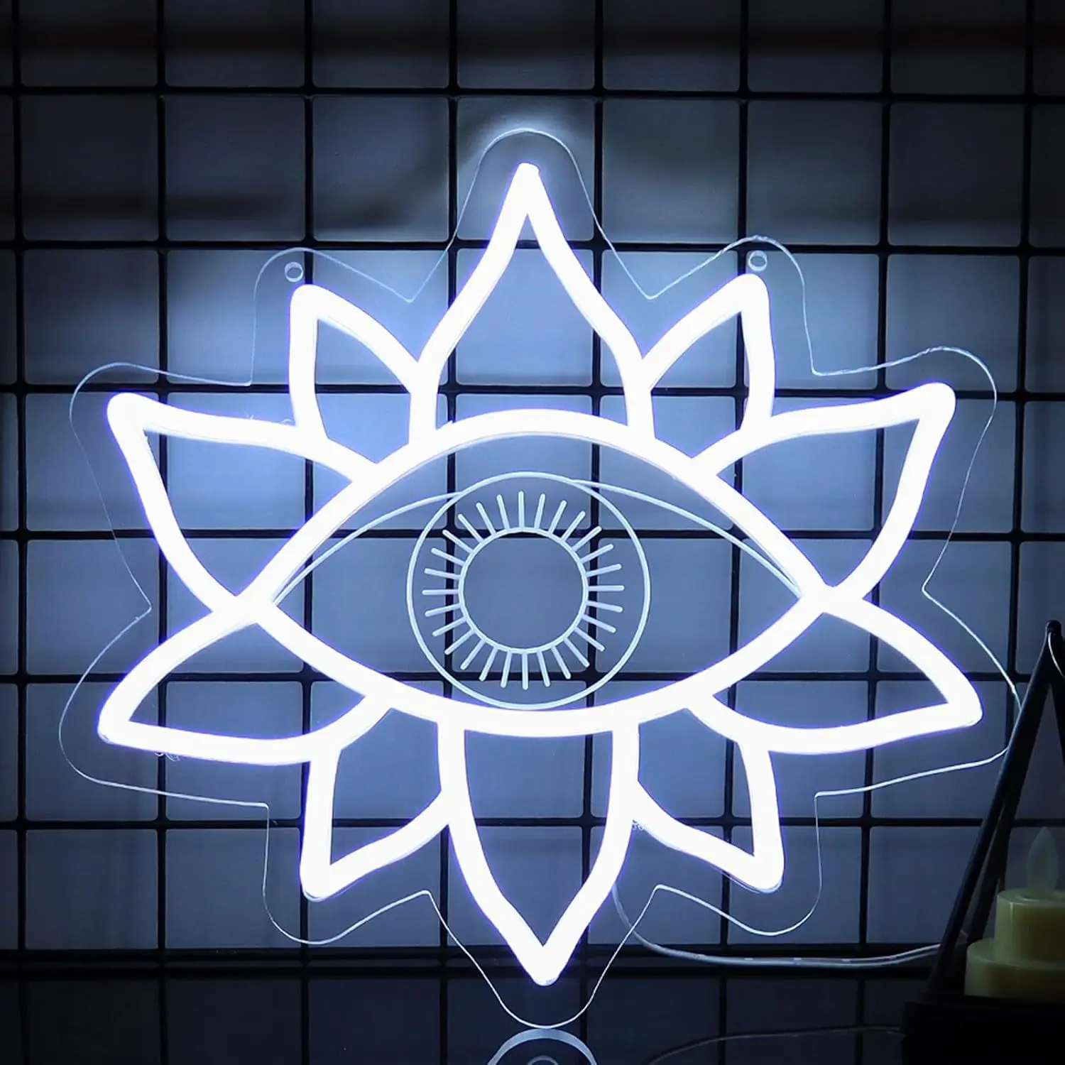 Large Neon Eye Wall Light- Gothic Style LED Floor/Ceiling/Wall Light with Glowing Iris and Effect, USB Powered Modern Lighting, Suitable for Game Rooms, for Man Caves