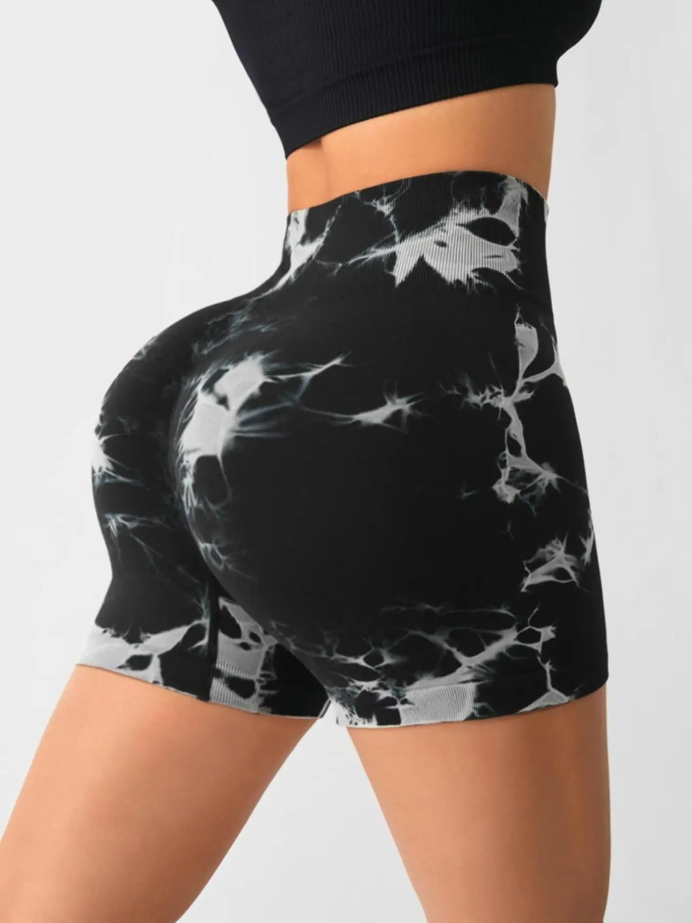 Women's Tie Dye Print High Waist Sports Shorts, Breathable Comfortable Skinny Athletic Shorts for Gym Workout Running, Ladies Sportswear Activewear for All Seasons, Athletic Bottoms Women's Tie Dye Print High Waist Sports Shorts, Breathable Comfortable Skinny Athletic Shorts for Gym Workout Running, Ladies Sportswear Activewear for All Seasons, Athletic Bottoms