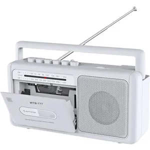 Cassette Tape Player and Tape Cassette Recorder with  Boombox, AM/FM Radio, USB, Earphone Jack, Built-in Microphone, DC/AC , Portable Cassette Player Recorder(White)