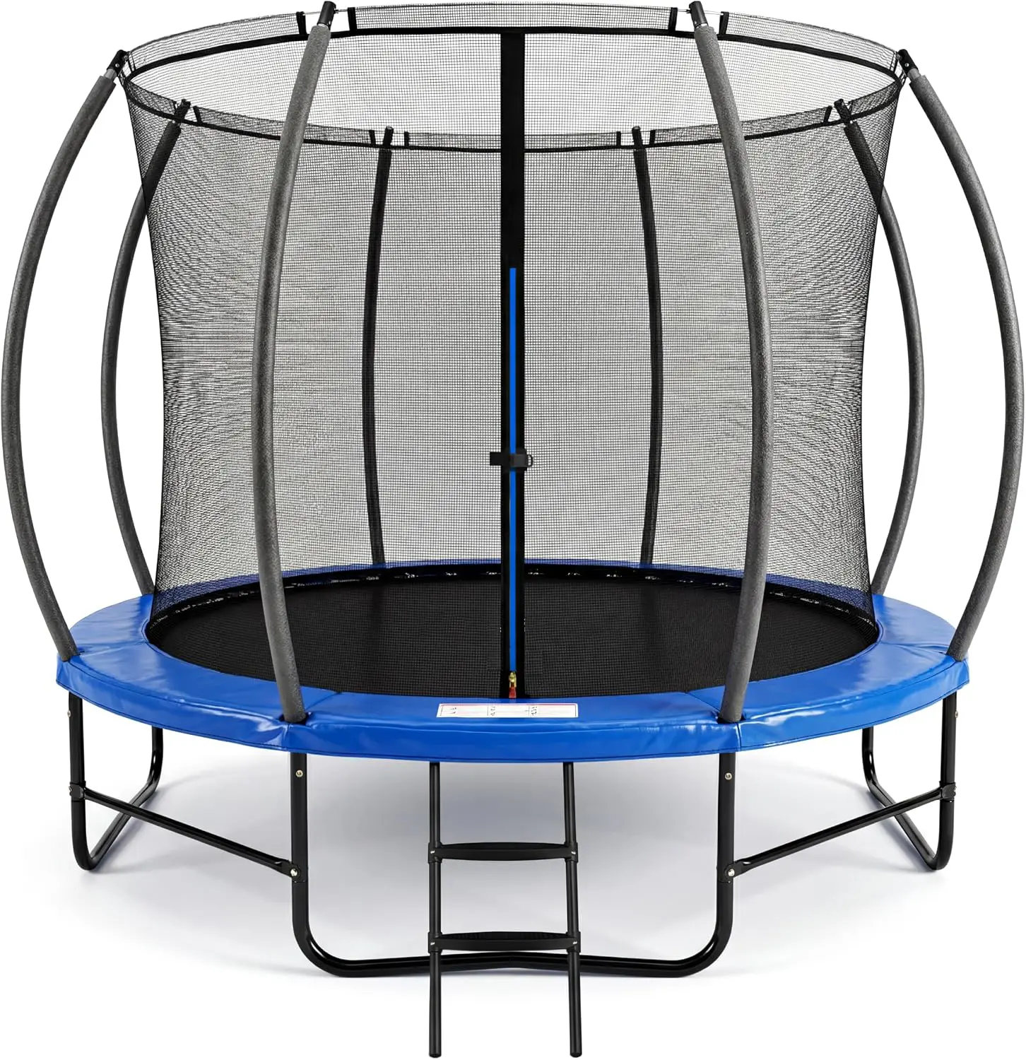 10FT Unisex Kids Outdoor Play Trampoline, Sports & Outdoor Leisure Equipment for Trampolining with Safe Curved Poles, Anti-Rust Galvanized Steel Frame, High Bounce Mat