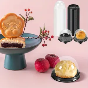 Set of 100 Clear Individual Cupcake Carrier Holder Cupcake Container Box Single cake Boxes Bags Cake Cups with Lid for Wedding Display Muffin Party Disposable Cookies