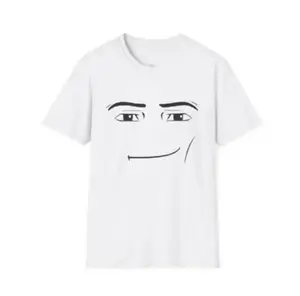 Roblox Minimalist Face Graphic T-Shirt Sarcastic Expression Tee Unisex Casual Streetwear Crewneck Short Sleeve Top For Men And Women Shortsleeve White Tshirt