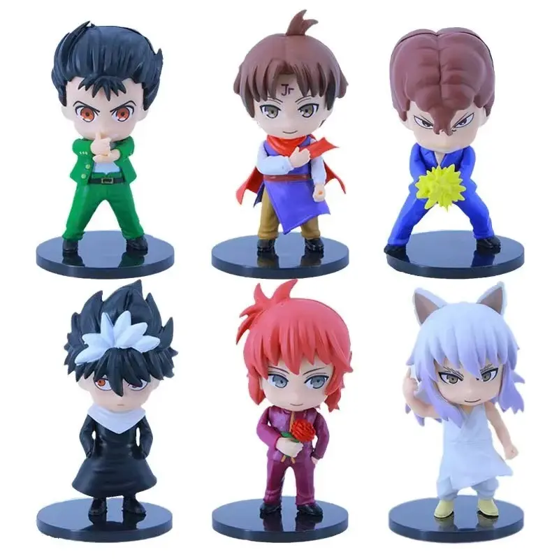 YuYu Hakusho Q-Version Figure Set - 6pcs Yuusuke, Kurama, Fleeting Shadow PVC Toys