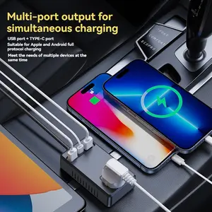 Car and truck vehicle-mounted smart inverter 150W Multifunctional converter Three-hole plug / USB-C / TPYE-C interface 2.4A