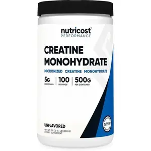 SSS  Nutricost Creatine Monohydrate Micronized Powder 500G, 5000mg Per Serv (5g) - 100 Servings, 17.9 Oz