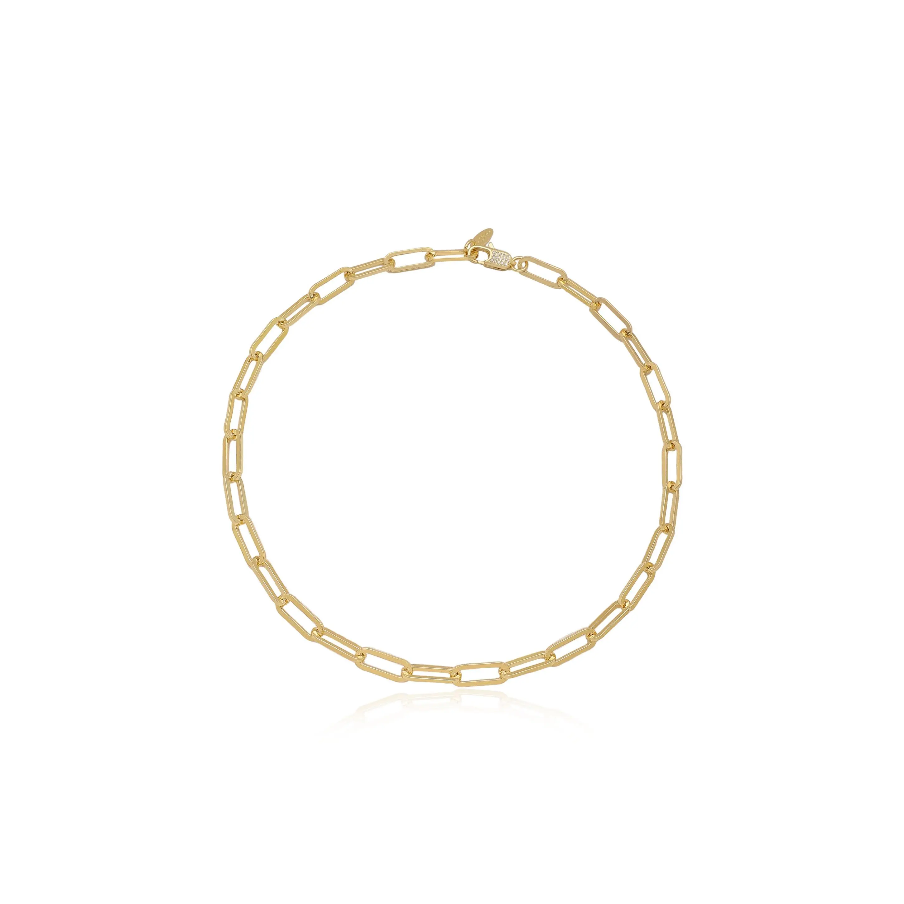 Ettika Interlinked Chain Necklace – 18k Gold Plated with Cubic Zirconia Pave Clasp