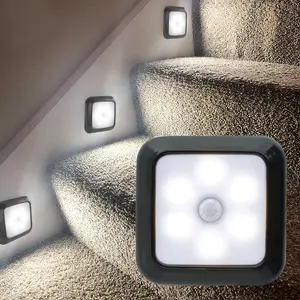 6-LED Motion Sensor Lights Indoor, Battery Operated, Cordless LED Step Night Light for Under Cabinet, Hallway, Stairway, Closet, Kitchen