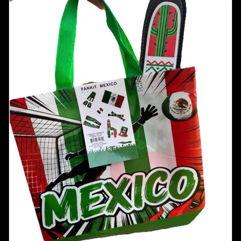 Fankit Mexico Flag Reusable Tote Shopping Bag 8 pcs Mexico accessories