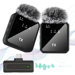 Wireless lavalier microphone system，plug and play，long-distance accessible reception，precise wireless，high sensitivity noise reduction lavalier microphone，widely used lavalier microphone compatible with iPhone/smartphone/Android/interview