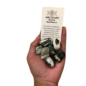 Green Sardonyx Tumble Stone - Healing and Meditation Stone