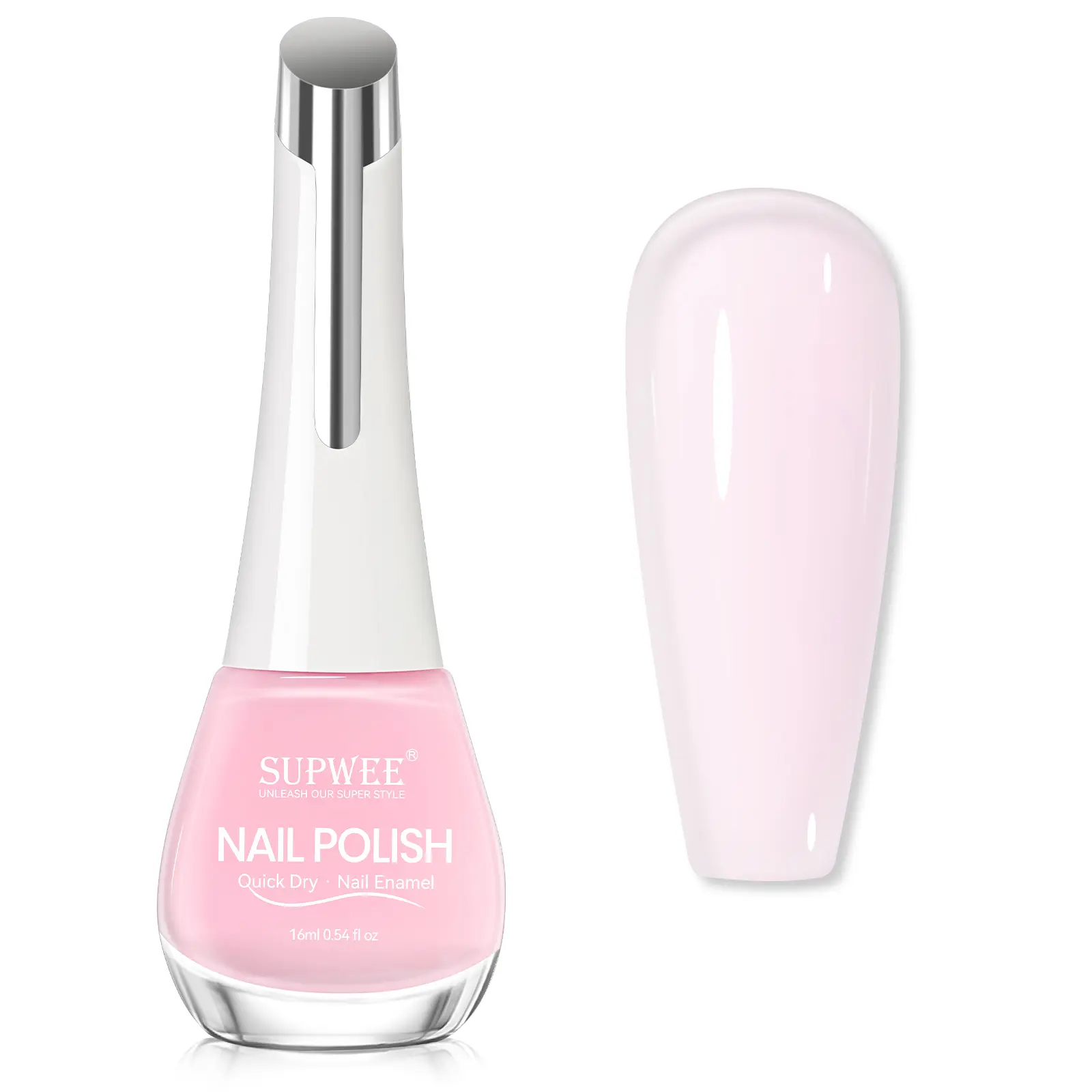 SUPWEE Quick-Dry Nail Polish Air Dry Nail Strengthening Color for Nail Paint DIY 0.54 fl oz Pink Glossy Finish nail  glow  plus