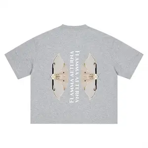 Mens Flamma Aeterna I Oversized Menswear T-Shirt - Casual, Round Neck, Short-Sleeve, Print Design