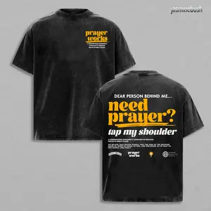 Need Prayer Tap My Shoulder Christian Washed T-Shirt