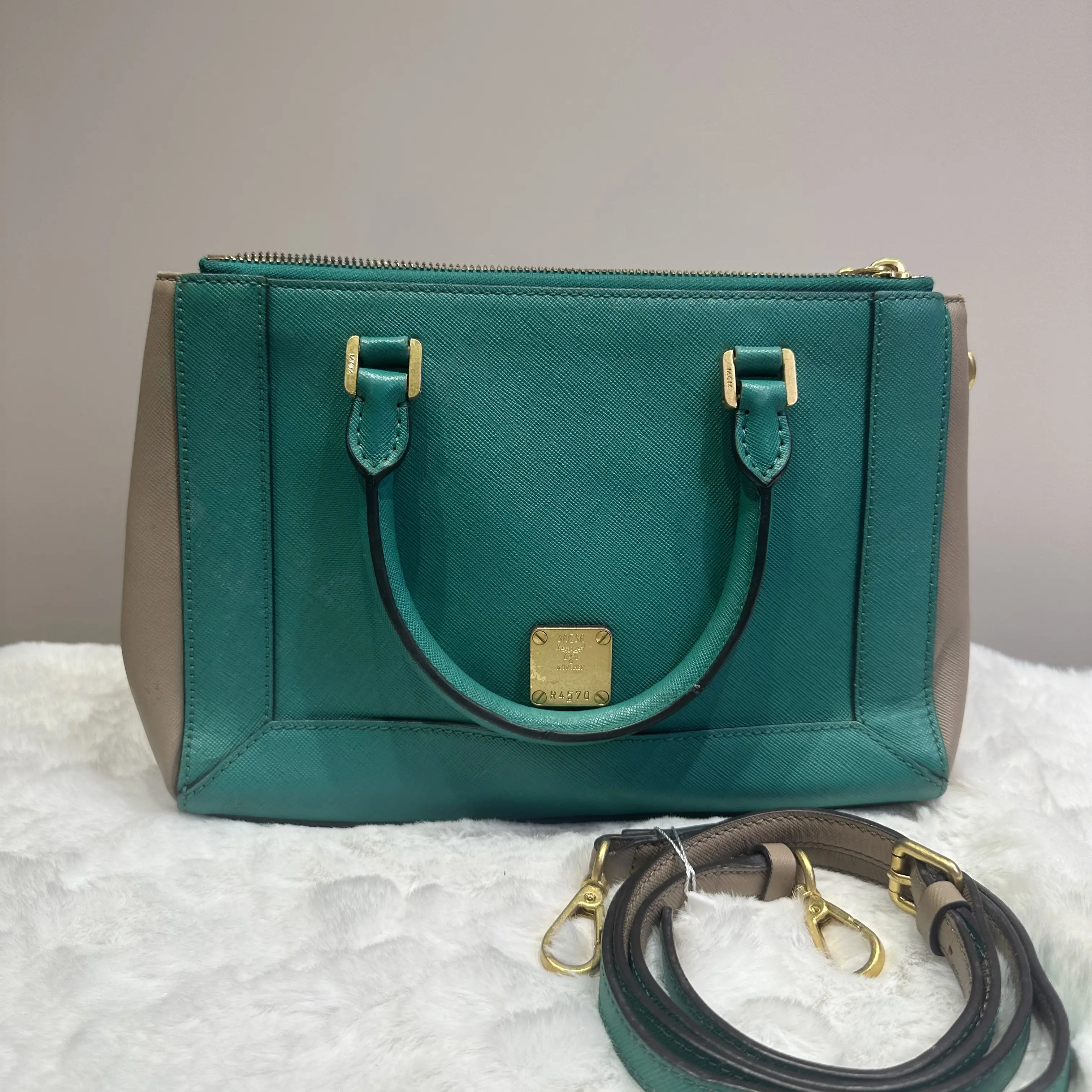Pre-owned MCM color block handbag
