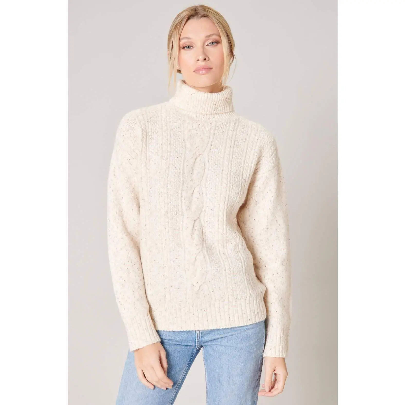 Wonderland Cable Knit Turtleneck Sweater