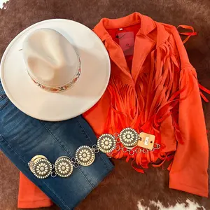 Faux Suede Fringe Jacket