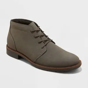 Men's Jerad Chukka Boots - Goodfellow & Co Gray 11.5: Lace-Up, Cushioned Insole, Faux Suede