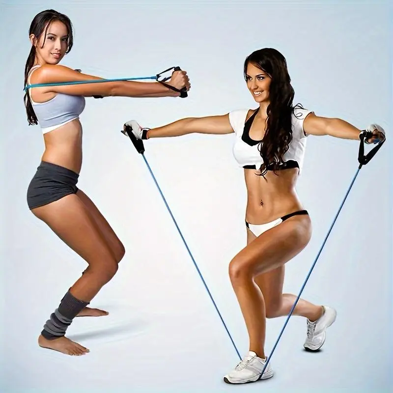 1pc Pilates Tension Rope With 2 Handle, Yoga Fitness Resistance Rope, Workout Equipment