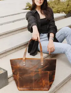 Leather Tote Bag, Personalized Bridesmaid Tote, Teacher Shoulder Bag, Nurse Handbag, Mother's Day Gift