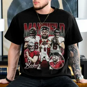 Baker Mayfield Shirt, Football American Graphic Vintage, Football 90s Inspired Gift Fan Unisex T-Shirt