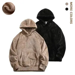 Men’s 2-Piece Set – Thick, Warm Polar Fleece Hoodie with Fleece Lining, Trendy Streetwear Style, Cold-Resistant, Versatile, Casual Loose Outer Jacket