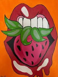 Aish's Modern Luscious Lips Art 3x3 Waterproof Sticker - NSFW Sensual Lip Art - Decor Artwork