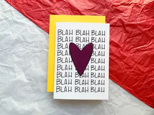 Funny Anti-Valentine's Day Blah Heart Handmade Card by StoneDonut Design