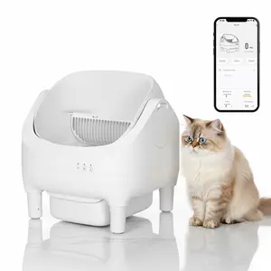 Garvee Self Cleaning Litter Box, 10.5L, Open-Top, Automatic Cat Litter Box with APP WiFi Control, Odor-Free Waste Disposal, Large Waste Bin, Open-Top, for Multiple Cats