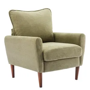 Living Room Accent Chair, Armchair with Cushions, Solid Wood Legs, Comfortable Seating, Easy to Assemble, Suitable for Living Room and Bedroom