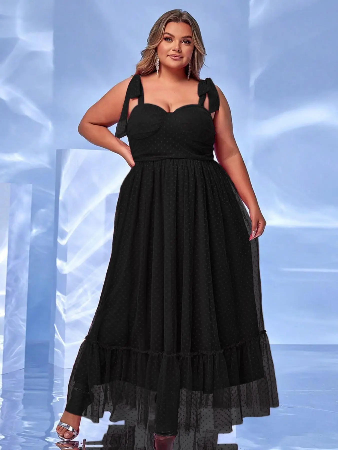 blue dress for baby girl Ellen Plus Size Sexy Cutout Party Dress– Hello Curve main image 1