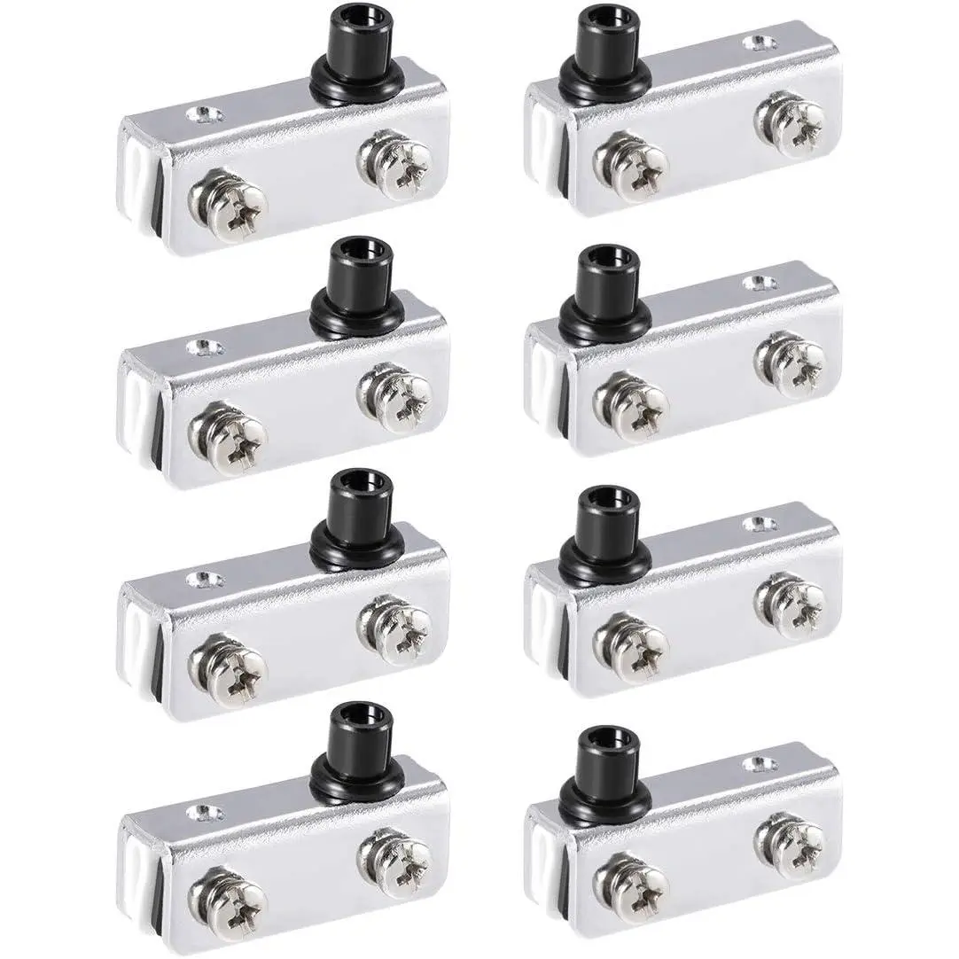 Adjustable Pivot Hinge Clips for Iron Cabinet Glass Doors, Compatible with 3-5mm Thickness Glass, 4 Pairs