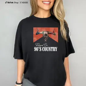 Women's Bull Head Print Round Neck Graphic Tee, Vintage Trendy Casual Short Sleeve T-shirt for Daily Wear, Ladies All Seasons Top, Summer Tops