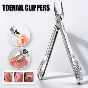 Professional Ingrown Toenail Clippers 4CR13 Stainless Steel Cuticle Nipper Thick Hard Nails Precision Curved Blade Nail Tool with Skin Care Serum Set Korean Body Care Summer Vibes Groove Pliers Long Handle