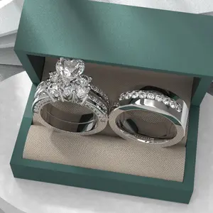 Wedding Ring Sets His And Hers Promise Ring Wedding Ring Sets His And Hers Couples Women 925 Sterling Silver Moissanite Opal Man Wedding ring