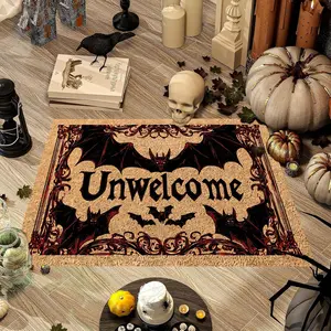 Halloween Bat Welcome Mat, Gothic Decor Door Rug, Holiday Gift, Halloween Decoration, Festival Gift, Unique Home Decor, Home Decor Rugs