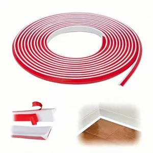 2-meter/3-meter/5-meter Flexible PVC Self-Adhesive Caulking Strip, Peeling and Pasting Decorative Molding, Triangular Wall Edges Decoration, Easy To Install, Multi-purpose Home Decoration