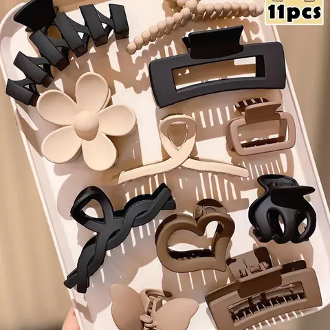 11pcs Fashionable & Elegant, Flower Hair Clip, Butterfly Claw Clip, Decorative Hair Clips, Practical and Decorative Gift for Girls, Suitable for Commuting, Casual Occasions, Butterfly Hair Accessories