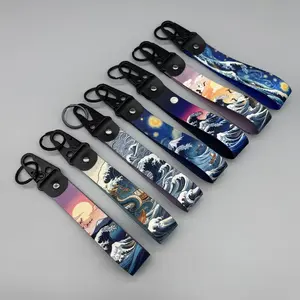 1 Pcs JDM Style Keychain Ring, Racing Motorcycle Key Chain, Car Strap, Key Chain For Car Keys, Key Holder, Automotive Accessory, Japanese Ukiyo-E Style Keychain