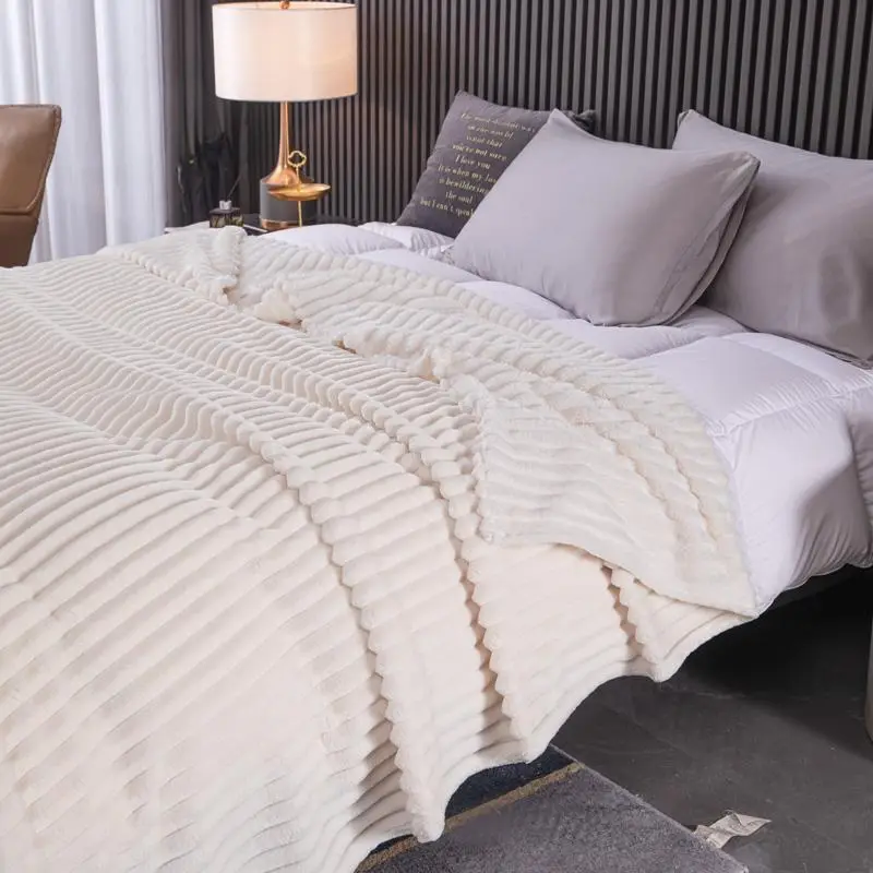 Solid Color Fuzzy Blanket, 1 Count Soft Warm Throw Blanket, Travel Blanket, All Season Blanket, Breathable Comfortable Blanket, Comfy Bedding for Hall