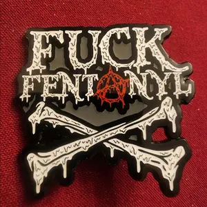 fuck fentanyl pirate enamel pins