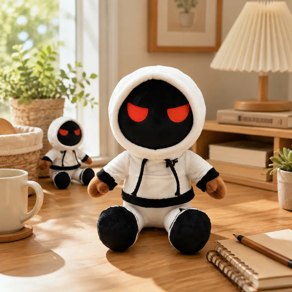 9.4" Foltyn Family Standard Plushies -Cute Halloween Plush Toy | Soft Stuffed Pillow | Kids' Room Decor for Birthdays & Holidays | White-8.7IN