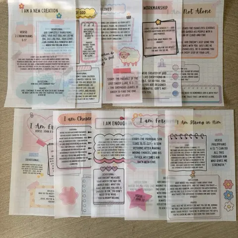Identity in Christ Bible Tip-In Bundle, Christian Vellum Bible Journaling Inserts, Scripture Prayer Cards for Christians | Scrapbooking Art Supplies